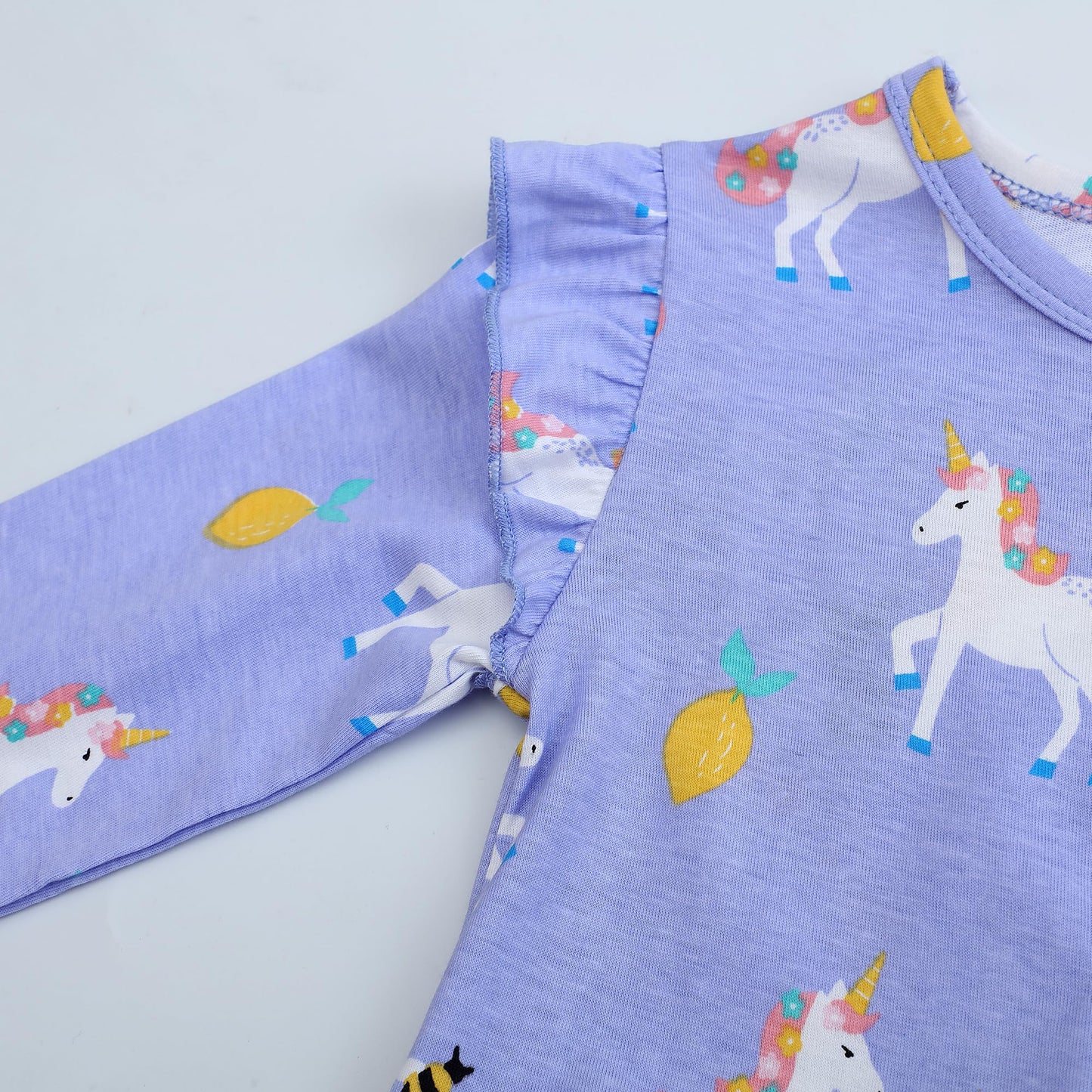 FILOWA Kleider für Mädchen Kinder Einhorn Blumen Stickerei Herz Druck Tier Sommerkleid Cartoon Kinderkleider Embroider Baumwolle Mädchenkleid Lange/Ärmellos Lässige Geburtstag Kinderkleidung,Gr.92-128