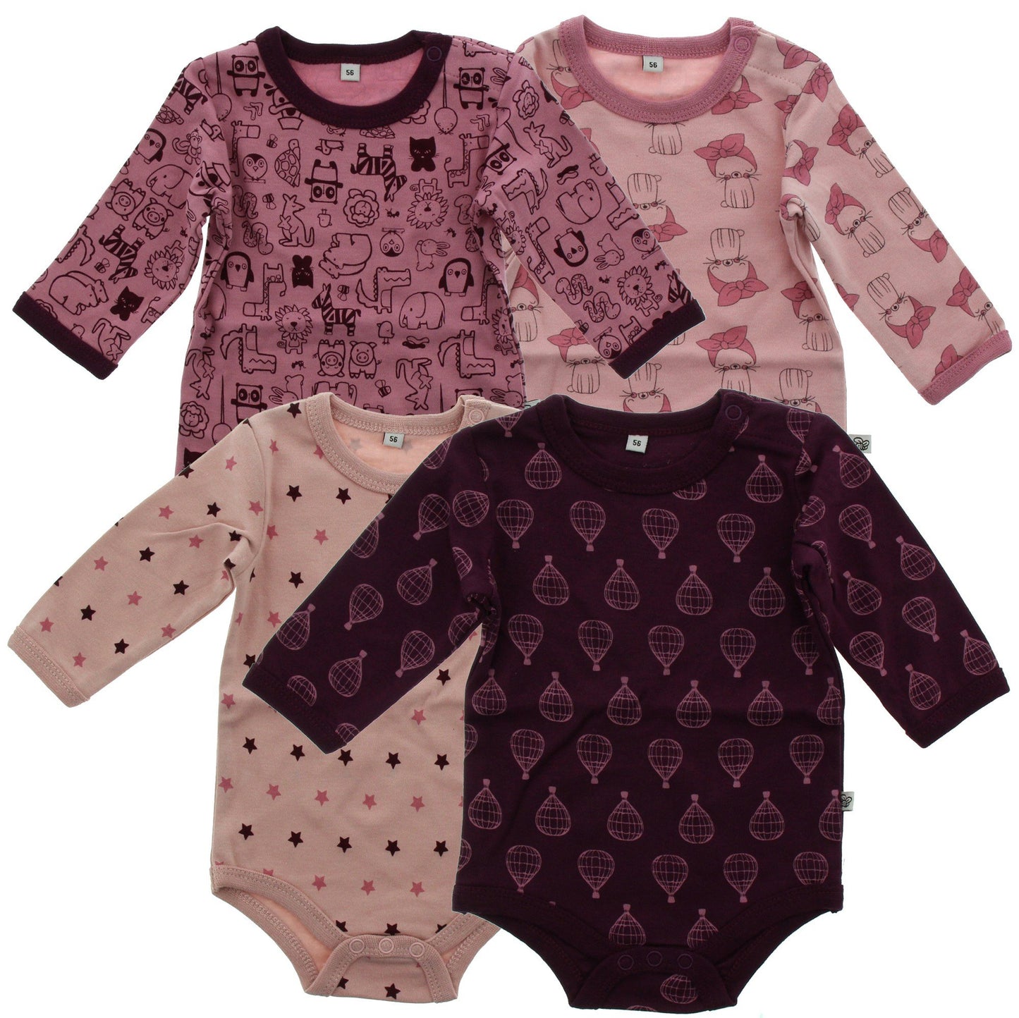 Mädchen Body Ls Ao-printed (4-pack) Formender Body (4er Pack)
