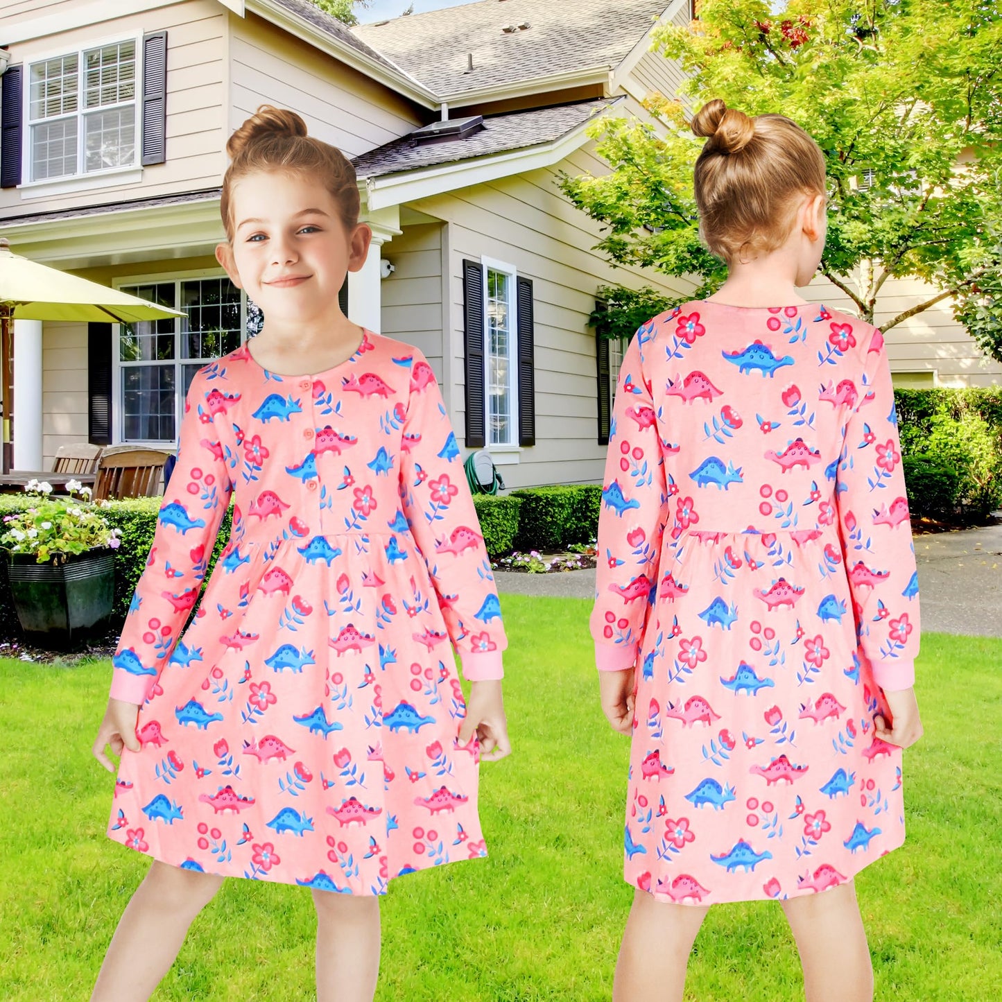 JinBei Mädchen Kleid Baumwolle Rundhals Rüschen Ärmellos Lässige Einhorn Cartoon-Applikationen Blau/Weiße Gestreift Kleidung Kinder Sommer Party Festliches Prinzessin A-Linie Kleider Gr. 98-128