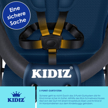 Kinderwagen CITY Buggy Kinderbuggy klappbar Sportwagen Faltbar 360° 4-Zoll-Räder Inkl. Sonnen- und Regenverdeck zusammenklappbar 5-Punkt-Sicherheitsgurt ab 6 Monate, Blau/Navy