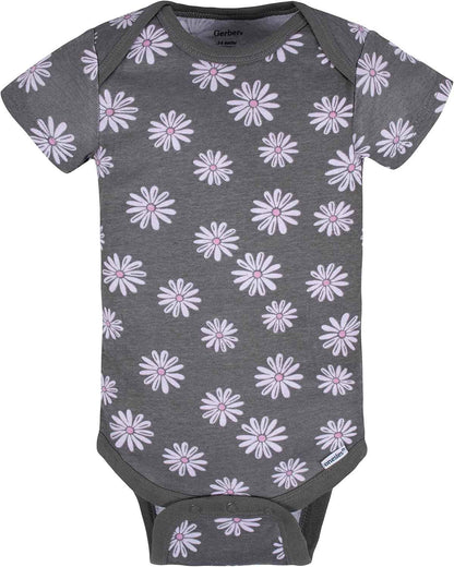 Baby-Mädchen 8er-Pack kurzärmlige Onesies-Bodys, Lavendelgarten, Neugeboren