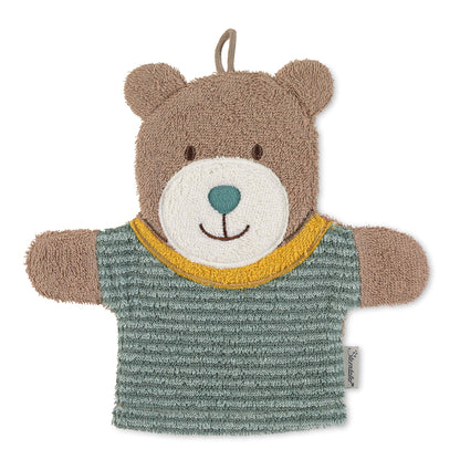 Sterntaler Spiel-Waschhandschuh Bär Ben, Größe: 22 x 24 cm, Mittelgrün