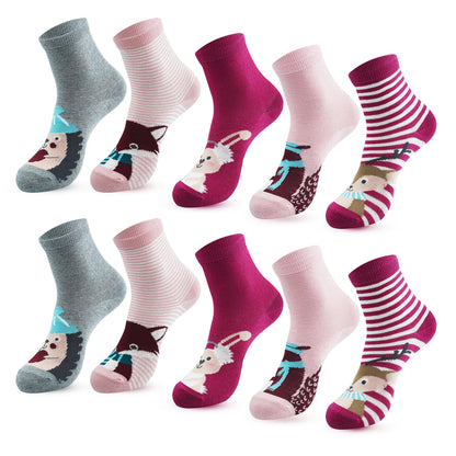 L&K-II 10er Kindersocken Mädchen Sneakersocken Baumwolle Mehrfarbig bunt Frühling Herbst 2823