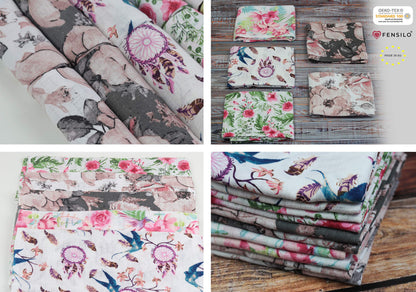 FENSILO - Mulltücher - Mullwindeln - 10er Pack 70x80 cm - Stoffwindeln, Made IN EU, schadstoffgeprüft - Spucktücher Set für Mädchen – Baby Mullwindeln- Rosa - Oeko-TEX Zertifiziert