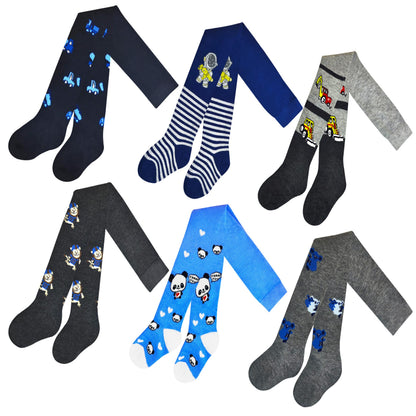 MRCC 12777 Pack of 6 Boys' Children's Knitted Tights Fine Knitted Cotton