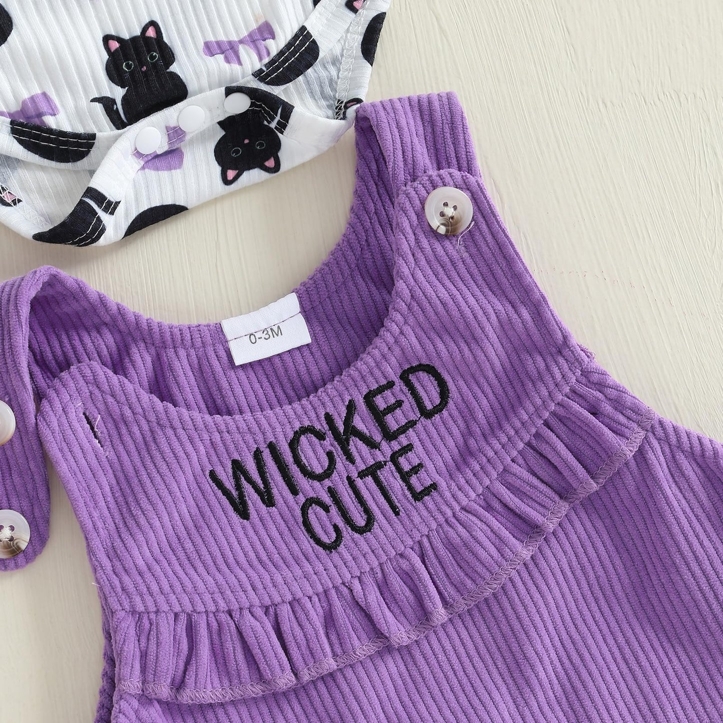 Geagodelia Baby Girl Halloween Clothing Outfit Pumpkin Ghost Baby Clothing Set Body Top + Jumpsuit Dress Newborn Soft Baby Set