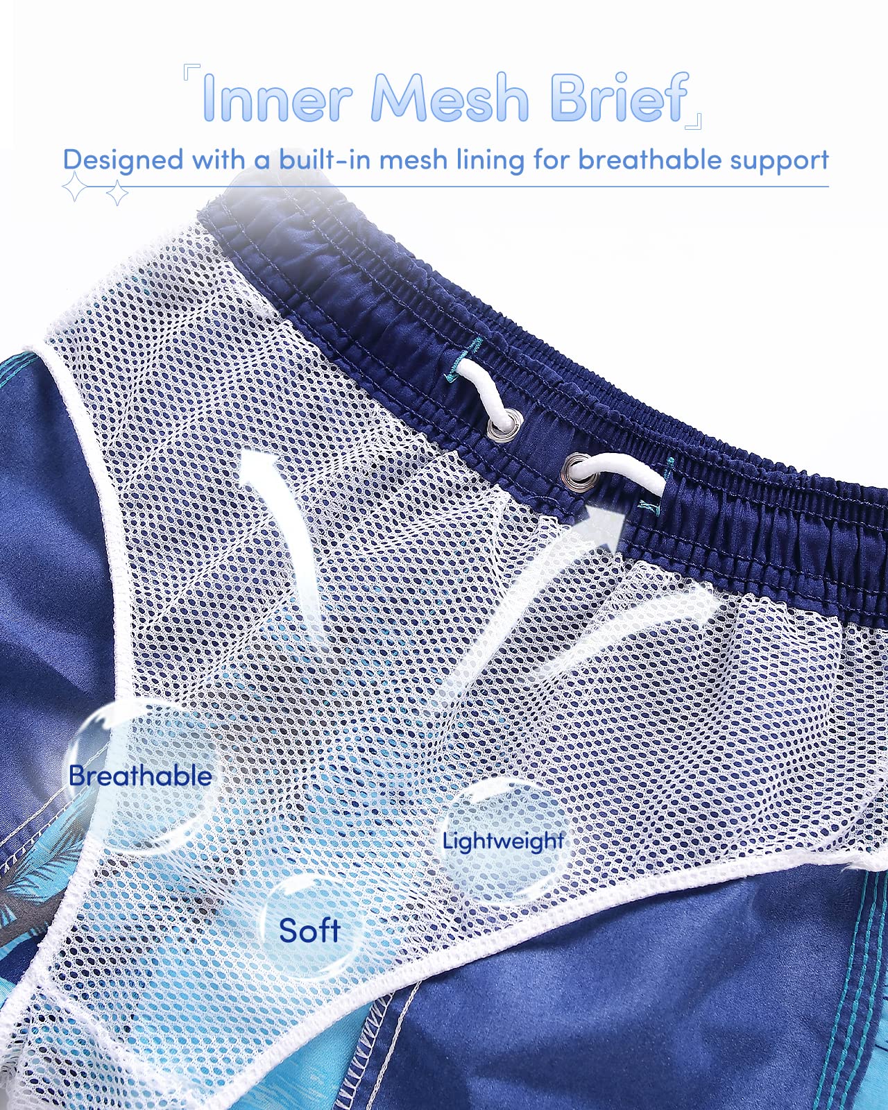 Domee Jungen Badehosen Badeshorts Schnelltrocknend Schwimmhose mit Netzfutter Verstellbarer Kordelzug