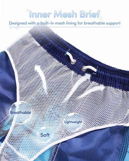 Domee Jungen Badehosen Badeshorts Schnelltrocknend Schwimmhose mit Netzfutter Verstellbarer Kordelzug