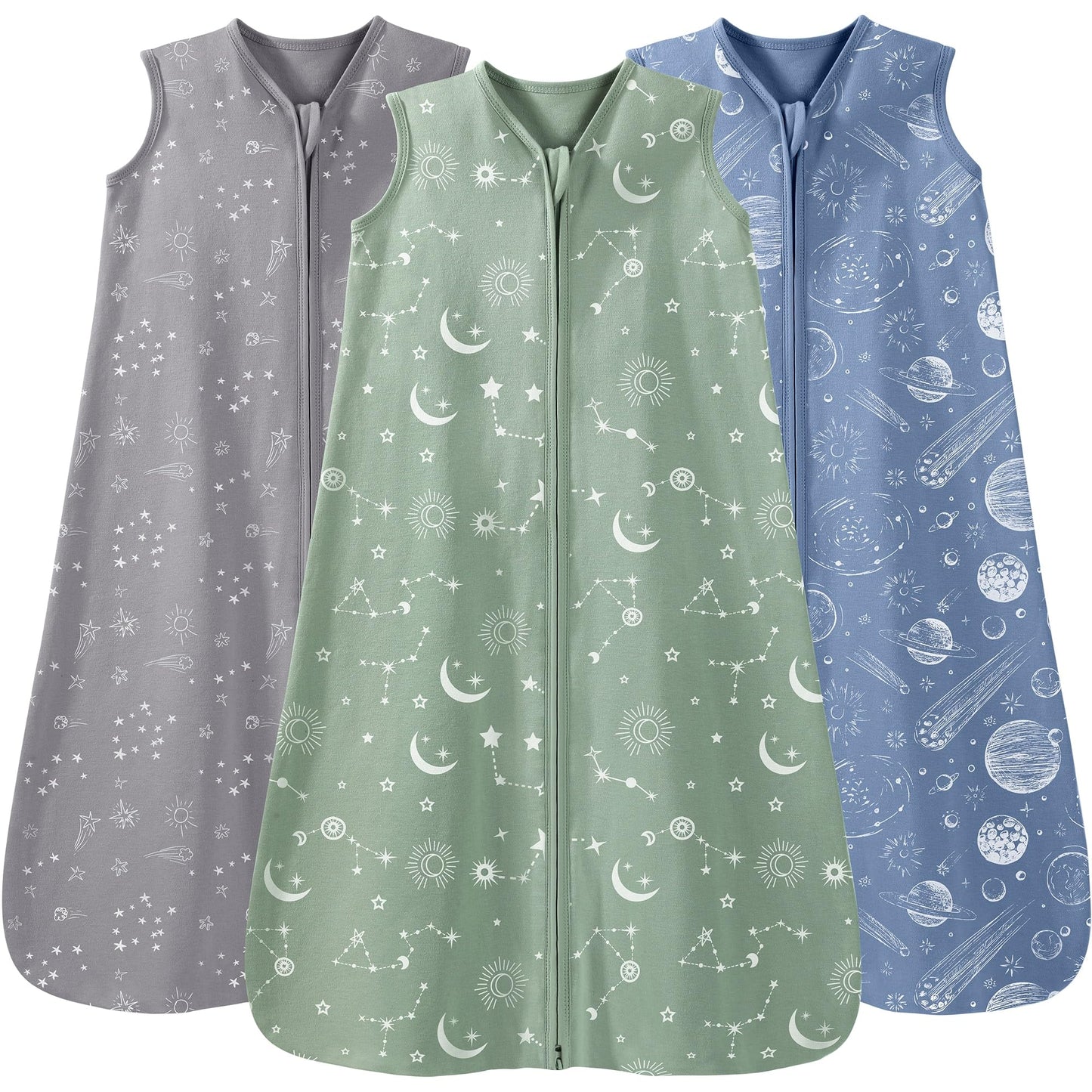 Unnivoll Baby Winter Sleeping Bag, 2.5 Tog, Baby Sleeping Bag, 0-6 Months, Cotton Baby Sleeping Bag, Newborn Winter Sleeping Bag, Baby, Warm and Soft, 67 cm, for Boys and Girls, Green