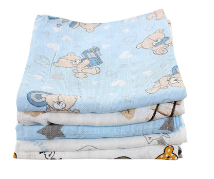 TupTam Baby Mullwindeln Spucktücher 70x80 5er / 10er Pack, Farbe: Mädchen 5, Anzahl der Teile:: 5er Pack