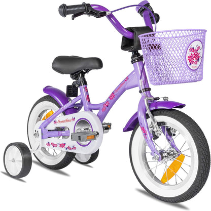 PROMETHEUS BICYCLES Kinderfahrrad ab 3 Jahren - Mädchenfahrrad 12 Zoll Kinder Fahrrad Mädchen Fahrrad Kinder mit Stützräder Rücktrittbremse in Violett Lila - Meloni2