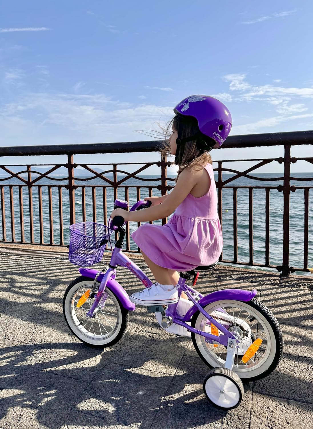 PROMETHEUS BICYCLES Kinderfahrrad ab 3 Jahren - Mädchenfahrrad 12 Zoll Kinder Fahrrad Mädchen Fahrrad Kinder mit Stützräder Rücktrittbremse in Violett Lila - Meloni2