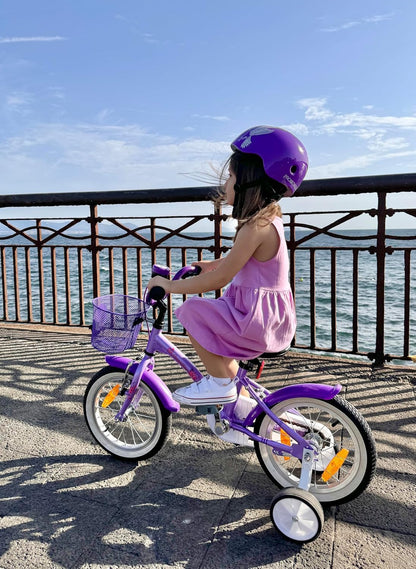 PROMETHEUS BICYCLES Kinderfahrrad ab 3 Jahren - Mädchenfahrrad 12 Zoll Kinder Fahrrad Mädchen Fahrrad Kinder mit Stützräder Rücktrittbremse in Violett Lila - Meloni2