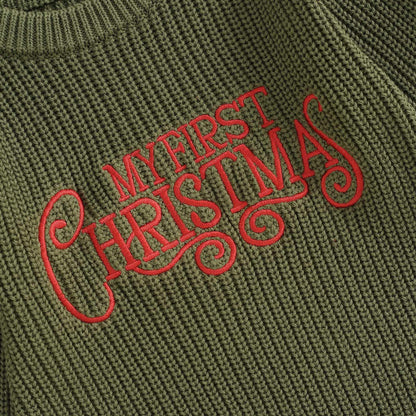 Geagodelia Knitted Christmas Romper Baby Girl Boy Christmas Jumper My First Christmas Newborn Baby Jumper Romper Bodysuit Christmas Jumper