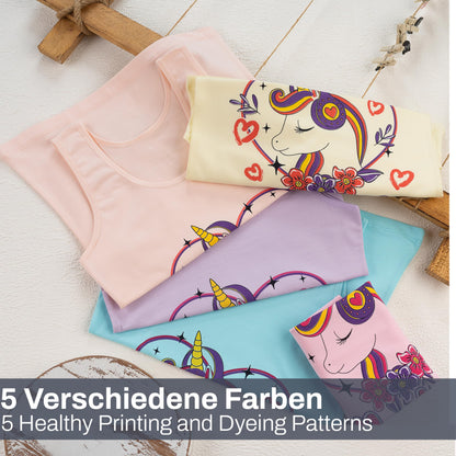 LOREZA ® 5 Mädchen Baumwolle Unterhemden Tank Top Kinder - Gr. 92-170
