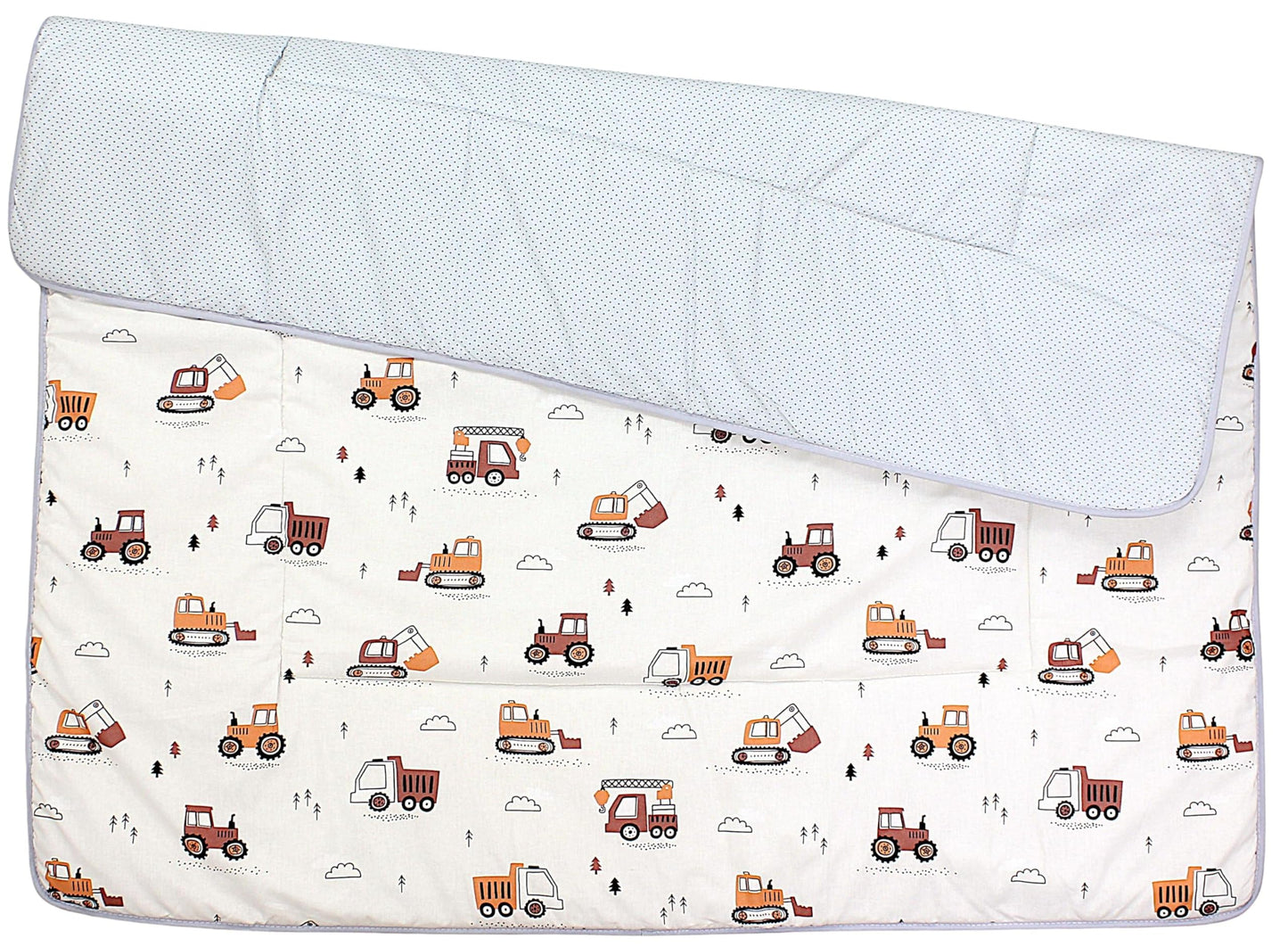 TupTam Krabbeldecke für Baby 120x120 cm - Gepolsterte Spieldecke Baby Baumwolle, XXL, OEKO-TEX, Weich & Hautfreundlich, Farbe: Wald/Beige
