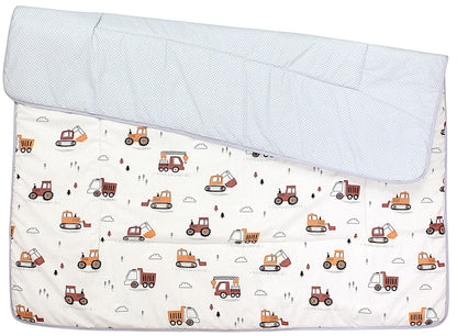 TupTam Krabbeldecke für Baby 120x120 cm - Gepolsterte Spieldecke Baby Baumwolle, XXL, OEKO-TEX, Weich & Hautfreundlich, Farbe: Wald/Beige