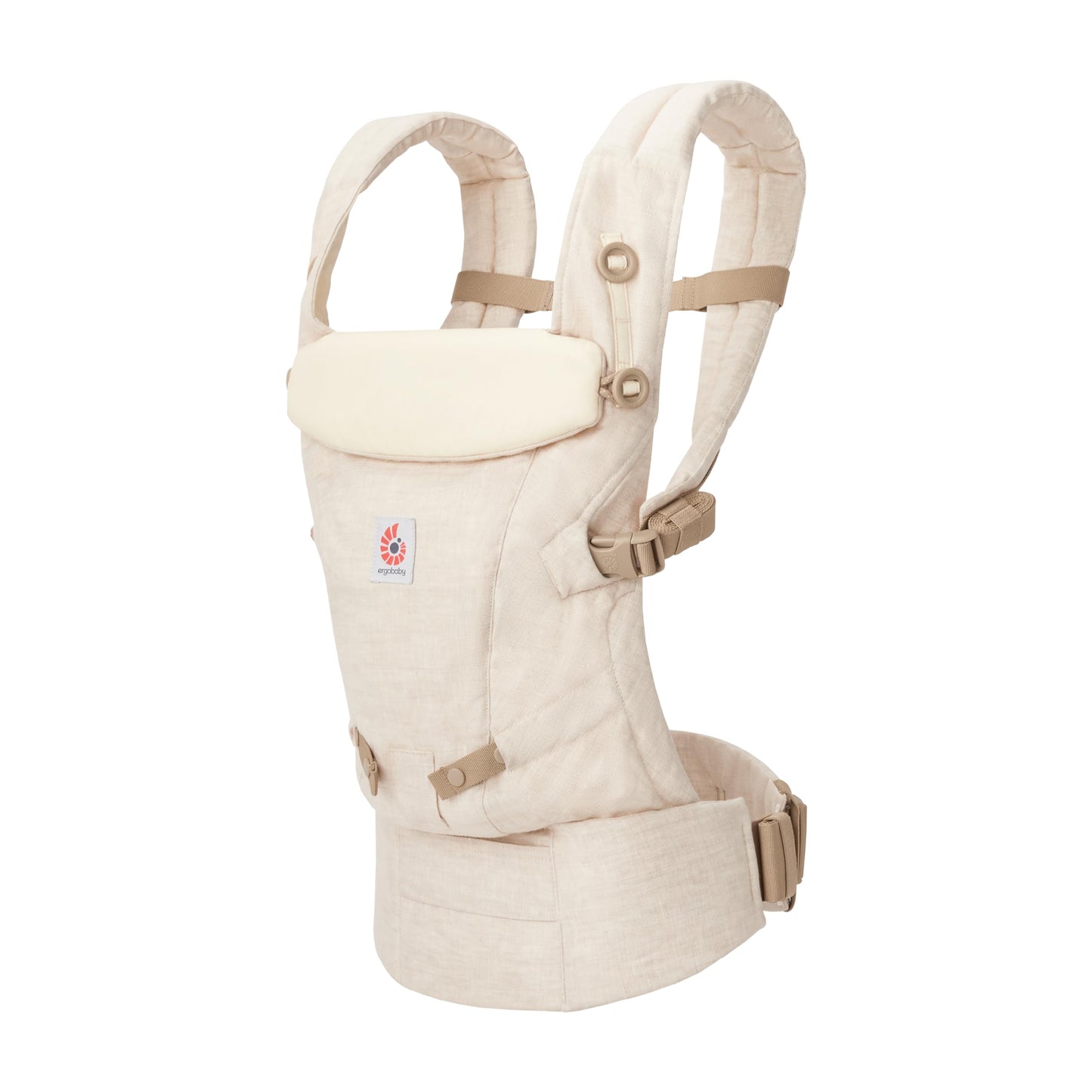 Ergobaby Adapt Babytrage für Neugeborene ab Geburt, 3-Positionen SoftFlex Mesh Ergonomische Babybauchtrage Rückentrage Baby-Tragetasche, Natural Beige, 1 Einheit