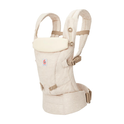 Ergobaby Adapt Babytrage für Neugeborene ab Geburt, 3-Positionen SoftFlex Mesh Ergonomische Babybauchtrage Rückentrage Baby-Tragetasche, Natural Beige, 1 Einheit