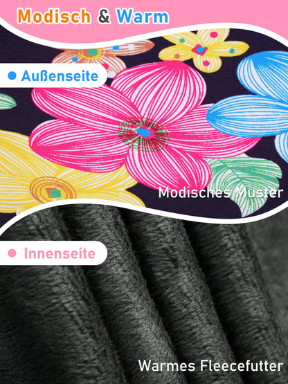 Ruisita 2 Pack Girls Winter Leggings Warm Thick Fleece Lined Leggings for Kids Ankle Length Printed Stretch Pants