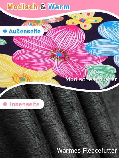 Ruisita 2 Pack Girls Winter Leggings Warm Thick Fleece Lined Leggings for Kids Ankle Length Printed Stretch Pants