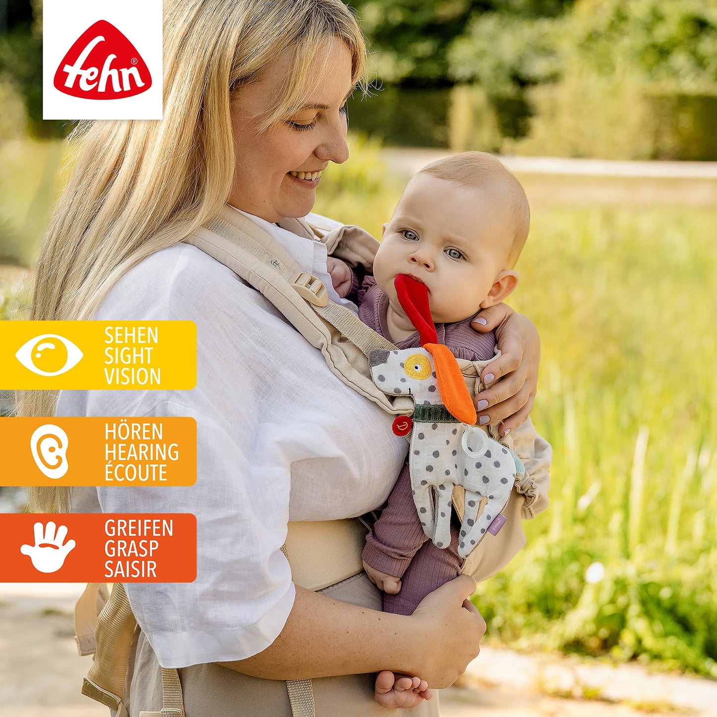 Fehn Knister-Seestern – Activity-Rascheltier zum Greifen & Lauschen | Fördert Sinne und Motorik – zum Geräusche erzeugen und Spielen – für Babys und Kleinkinder ab Geburt