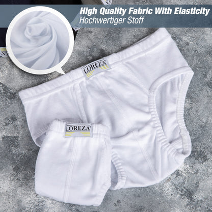LOREZA ® 10 Jungen Slips aus 100% Baumwolle Unterhosen Unterwäsche 92-170