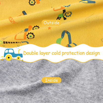 Kinder Beanie Mütze & Loop Schal Set, 95% Baumwolle Mütze Schal Set Mädchen Jungen 2-8 Jahren, Schlauchschal Warme Wintermütze Strickmützen für Herbst Winter Frühling