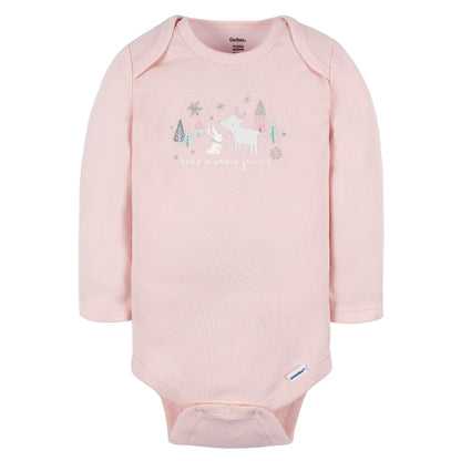 Mädchen 6er-Pack Langarm-Strampler Bodys Baby und Kleinkind T-Shirt Set (6er Pack)