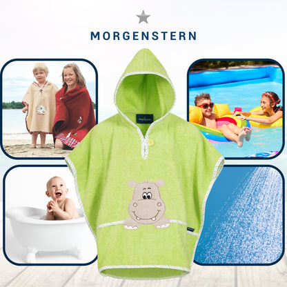 Morgenstern Bath Poncho Children's Baby Girls Boys 100% Cotton Oeko-Tex Baby Bath Towel Hooded Towel Bathrobe Terry Cloth