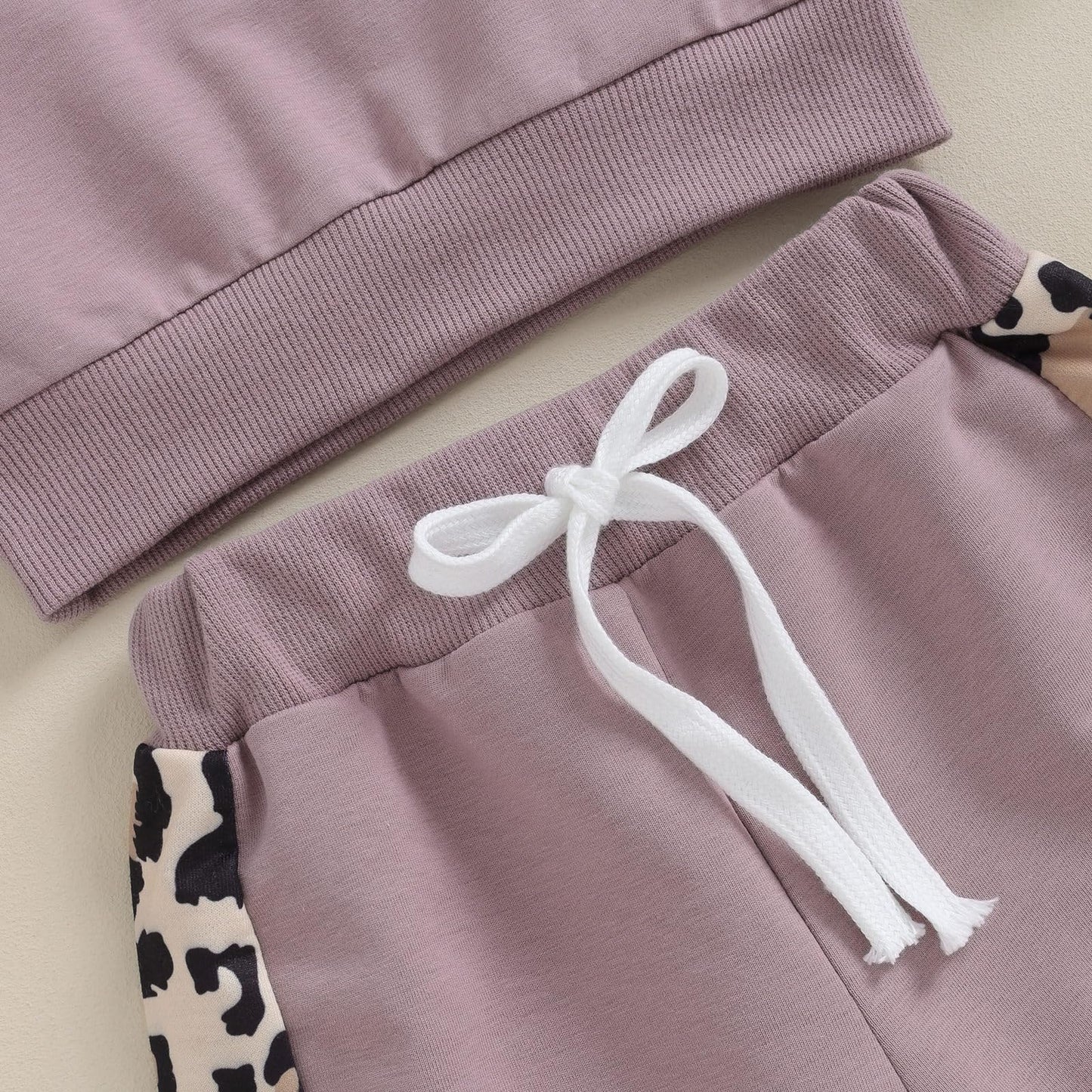 Geagodelia Baby Mädchen Kleidung Outfit Set Langarm Sweatshirt + Leopard Hose Neugeborenen Weiche Baby Set Mama’s Mini 2-teilig