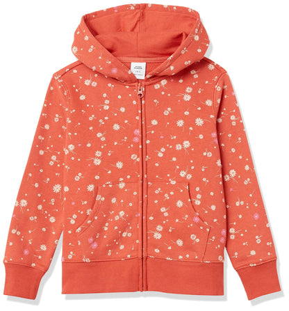 Essentials Girls' Fleece Zip-Up Hoodie 