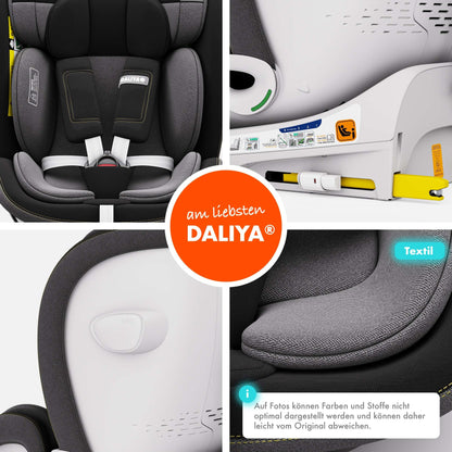Daliya® Kindersitz ROTAZIONE | I-SIZE 40-150 cm | 8 Pos. | Isofix | (SIP) | Top Tether | 360° | 5 Punkt Gurt | Gruppe 0+ / I/II/III 0-36 KG | Neueste Zulassungs UN ECE Reg. 129 (Beige) - Meloni2