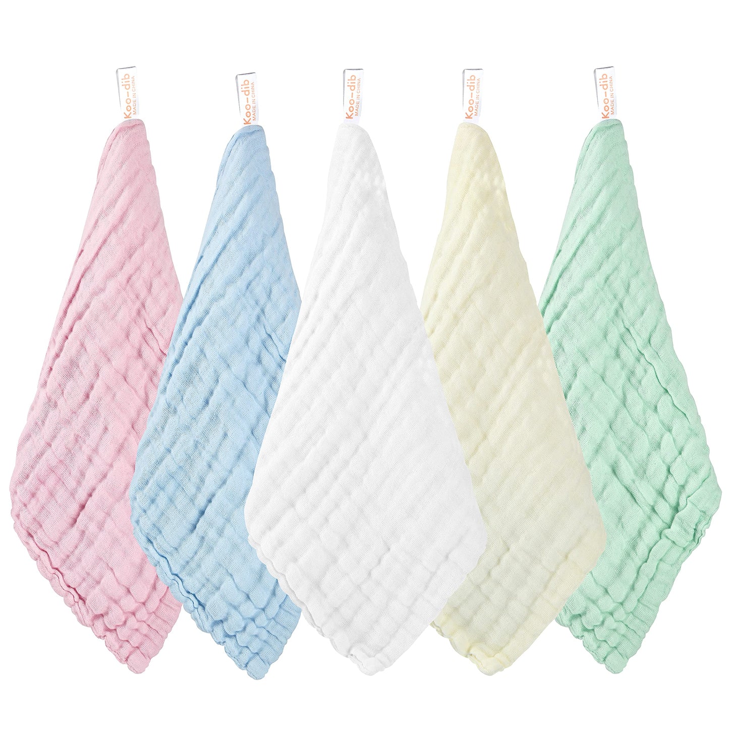 Koo-dib Baby Musselin Waschlappen Tuch Mullwindeln Spucktücher -Handtücher Weiche Neugeborene Gesichtstücher Saugfähig Junge Mädchen Sabberlätzchen 10 Stück 25x25 cm lätzchen