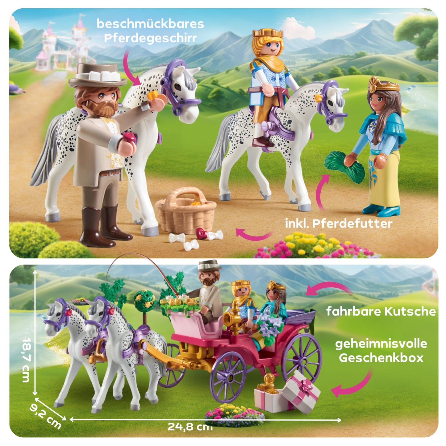 PLAYMOBIL | Princess Magic | Prinzessinnenschloss mit Königspaar | Prinzessinnen Spielzeug | Schloss Spielset | Märchen Spielzeug für Kinder ab 4 Jahren | 71845