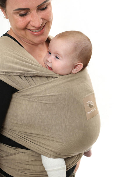 manduca Sling - Babytragetuch - Elastische Babytrage für Neugeborene von der Geburt bis zu 15 kg - Bio-Baumwolle - GOTS zertifiziert