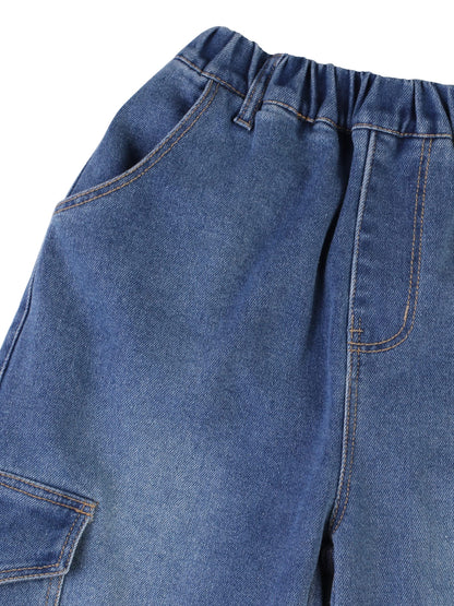 CAMLAKEE Kinder Jungen Cargohose Jogger Hose mit elastischem Bund
