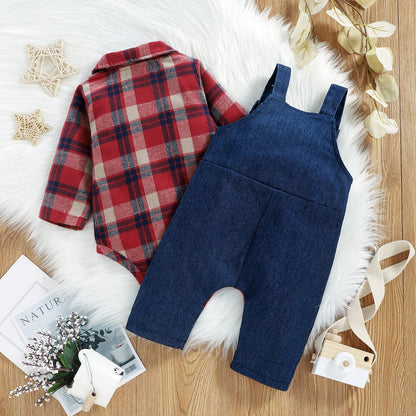 Baby Jungen Kleidung Strampler Latzhose Set Kleidung Sets für Jungen Baby Set Neugeborenes Geschenk