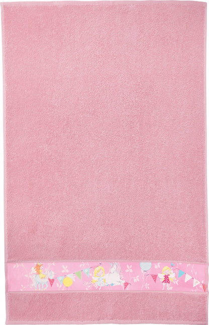 Erwin Müller Kinder-Waschhandschuh, Waschlappen, Frottier 2er-Pack rosa Größe 16x21 cm - angenehm weich, saugstark, langlebig, mit Webbordüre, Stickerei Elfen