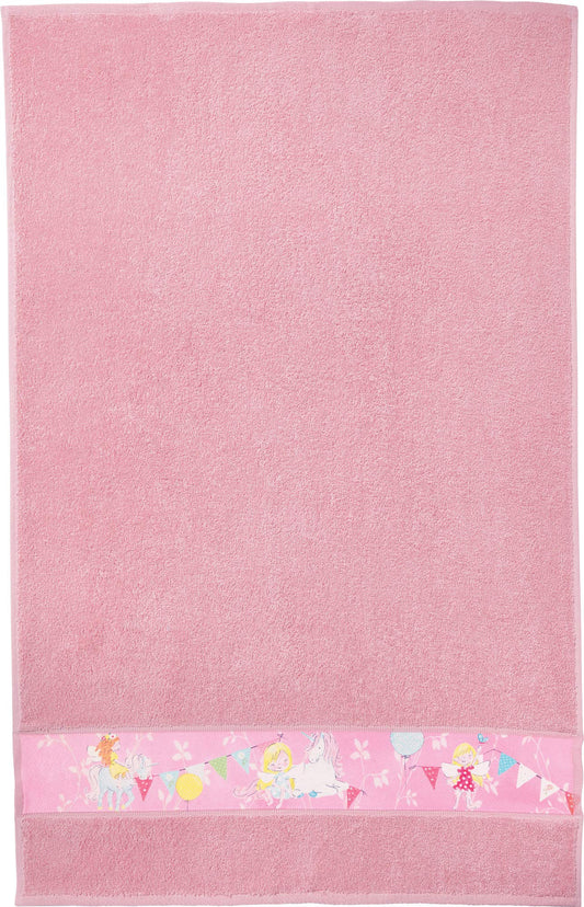Erwin Müller children's wash mitt, washcloth, terry cloth, 2-pack, pink, size 16 x 21 cm - pleasantly soft, absorbent, durable, with woven border, embroidered elves 