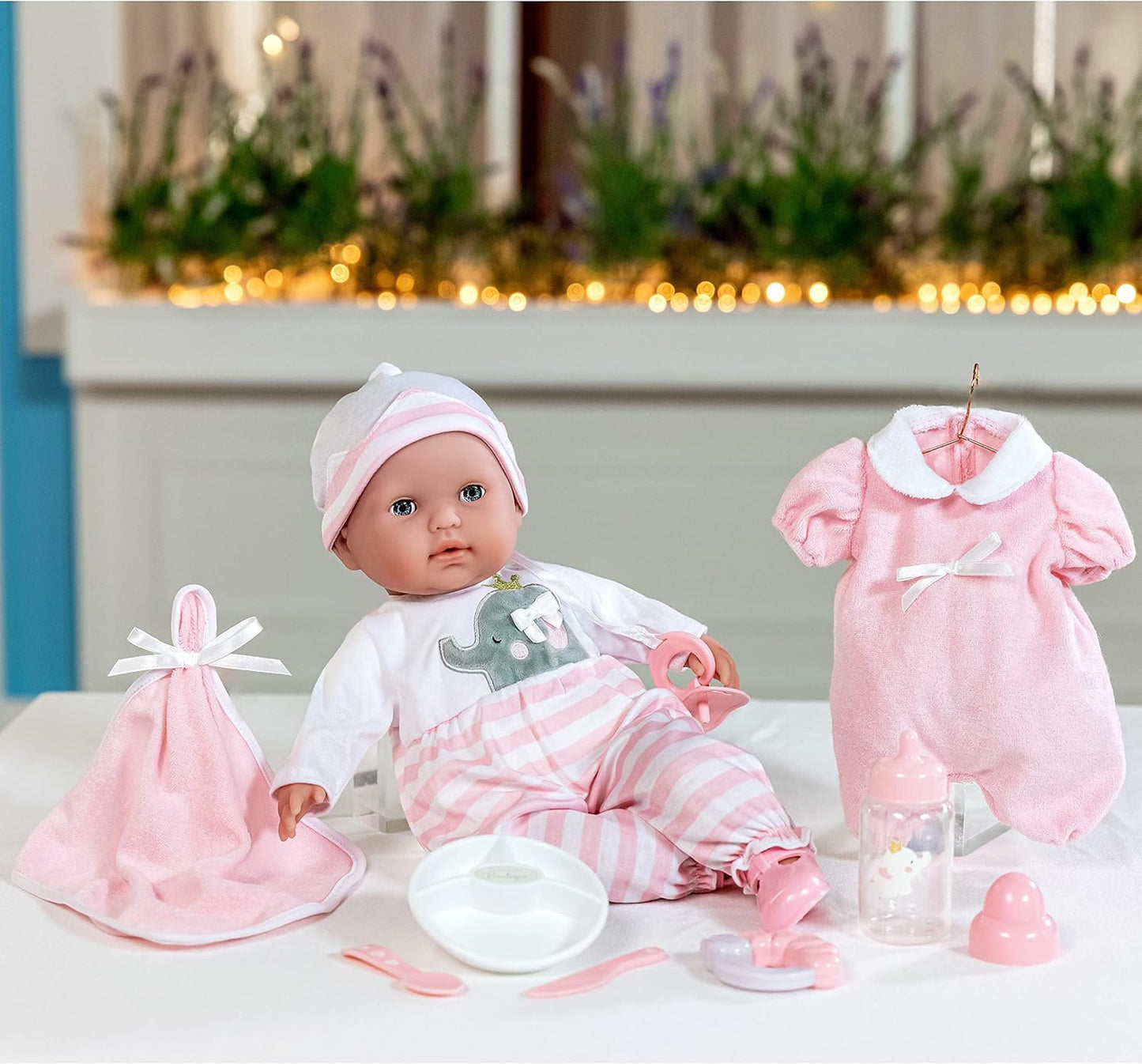 JC Toys Snowman Newborn, 38 cm, Soft Body, with Accessories