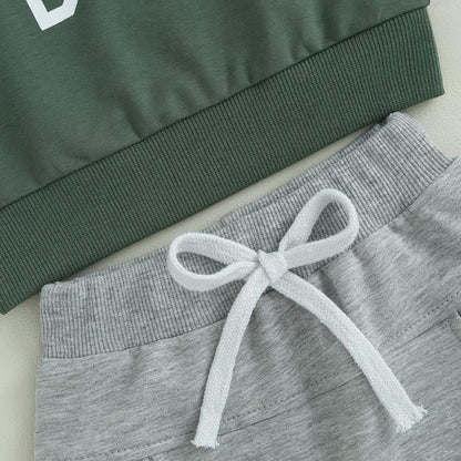Geagodelia Baby Boys Clothing Outfit Baby Clothing Set Long Sleeve Sweatshirt + Trousers Newborn Soft Baby Set Mama's Boy 2-Piece