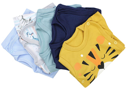 TupTam Baby Body Kurzarm Jungen – Wickelbody Kurzarm aus Baumwolle im 5er Set – OEKO-TEX Zertifiziert
