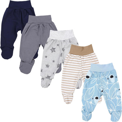 TupTam Baby Unisex Pants with Foot Colourful 5-Pack 
