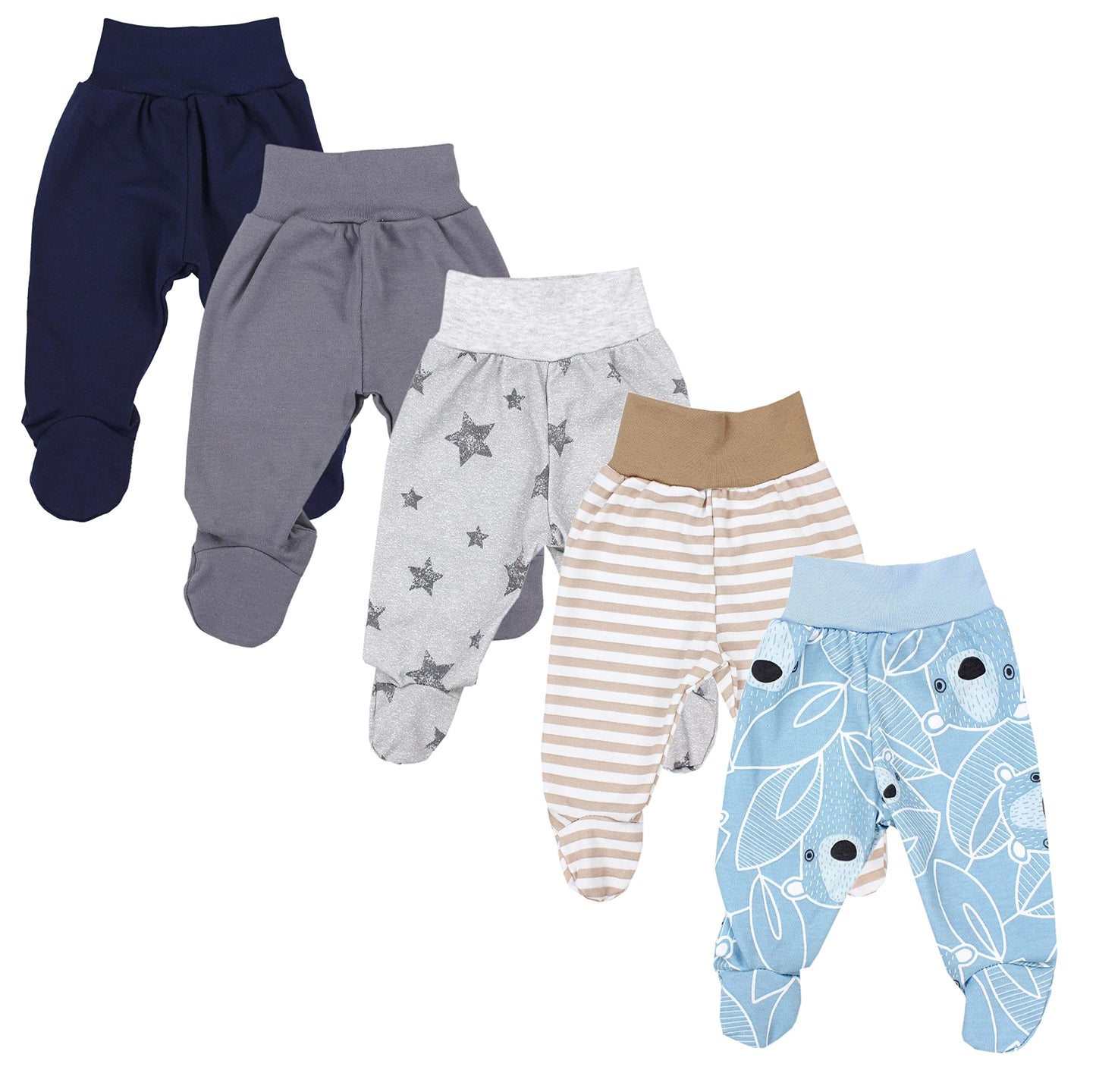 TupTam Baby Unisex Hose mit Fuß Bunte 5er Pack