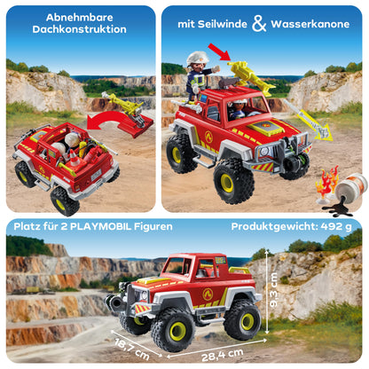 PLAYMOBIL Action Heroes 71464 Fire Boat with Aqua Scooter, Exciting Water Rescue, Includes Diving Goggles, Flippers and Life Jacket, Realistic Toy for Children from 4 Years