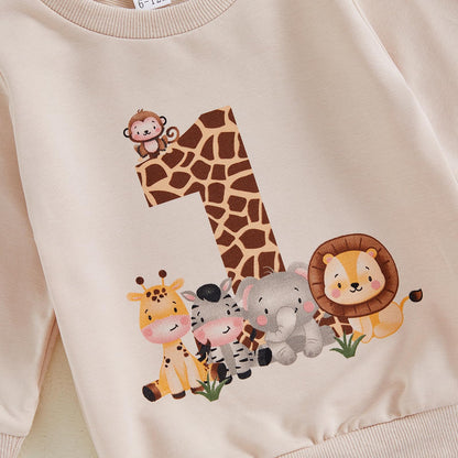 1. Jahr Geburtstag Outfit Baby Junge Kleidung Set Langarm Sweatshirt und Hose Kleidung Sets für Jungen