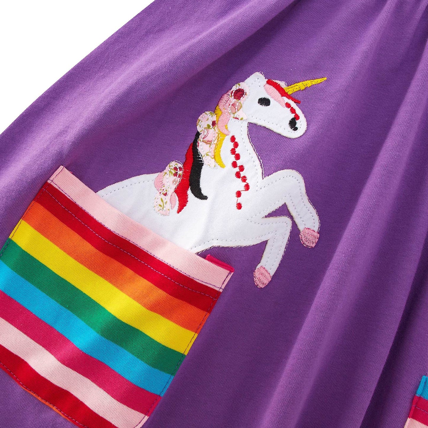 SFreeBo Girls Dresses Unicorn Rainbow Dress Kids Girls Gift Cotton Colourful Dresses for Girls 104 110 116 122 128