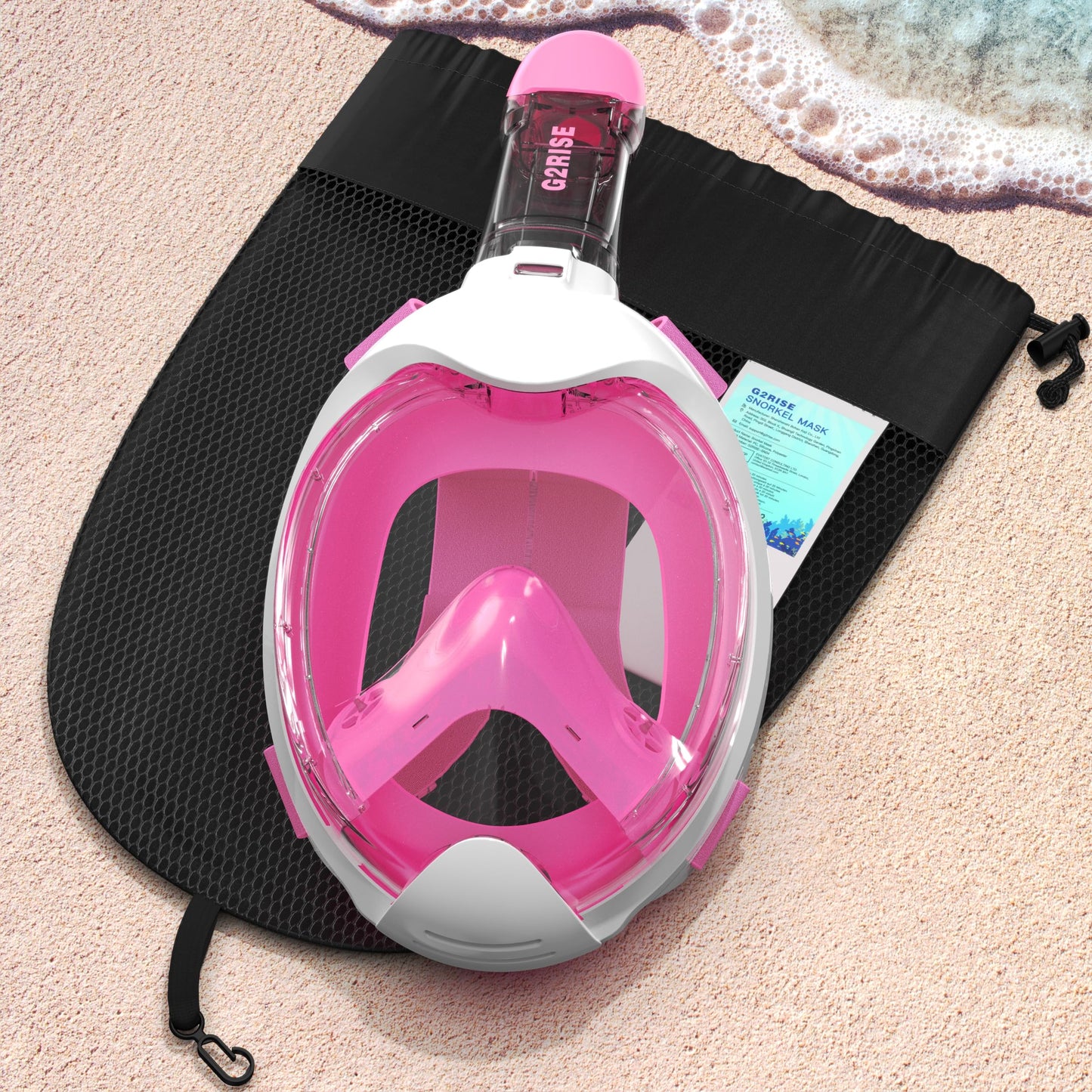 G2RISE® Schnorchelmaske Kinder, tauchermaske vollgesichtsmaske, CO2-sichere, Anti-Beschlag und Trockenoberteil Schnorchel Vollmaske
