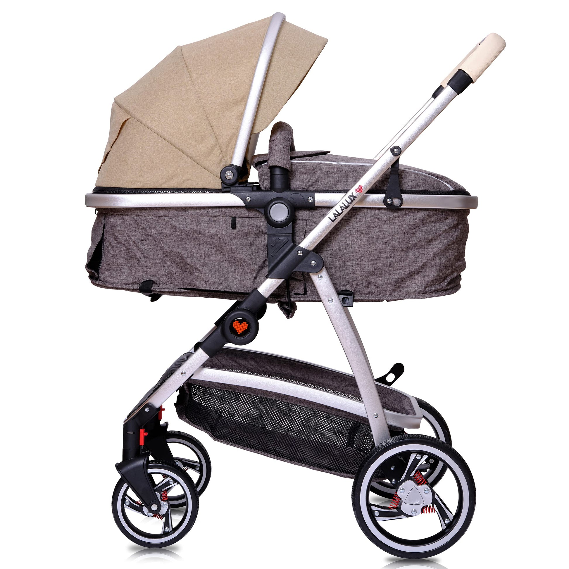 Lalalux Babyboomer leichter Kombikinderwagen Komplettset, Multifunktions-Kinderwagen, klappbar, sportlich, universell, doppelte Federung, inkl. Tasche, Regenschutz u.v.m. Für Kinder bis 36 Monate - Meloni2
